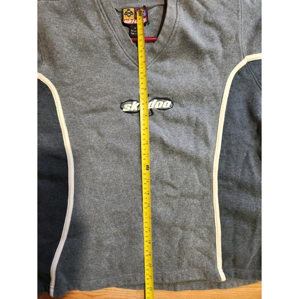 Ski-Doo Sno Gear V-Neck Sweatshirt Gray Medium Pre-Owned - Picture 6 of 7